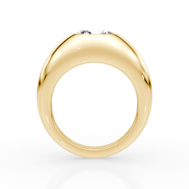 Just Brilliant Petite Oval Dome diamond band, yellow gold, profile view
