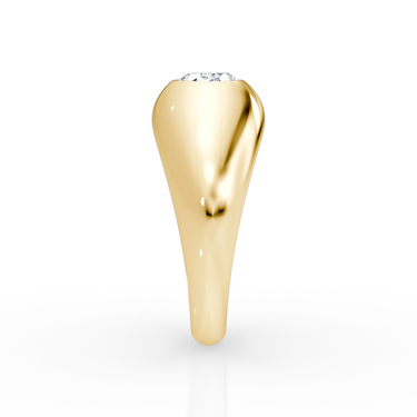 Just Brilliant Petite Oval Dome diamond band, yellow gold, side view