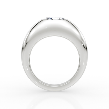 Just Brilliant Petite Oval Dome diamond band, white gold, profile view