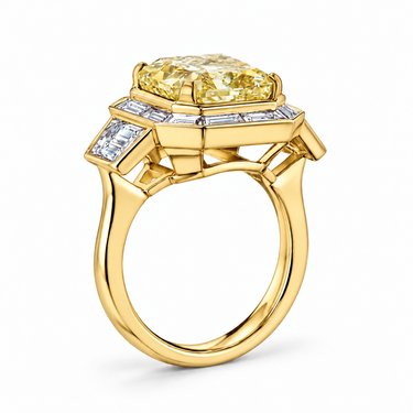 Rayon Impérial Diamond Ring by Just Brilliant — side profile in 18K yellow gold