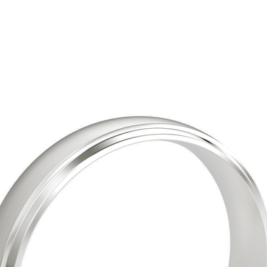 Just Brilliant Satin Wedding Band in 18K White Gold, detail view