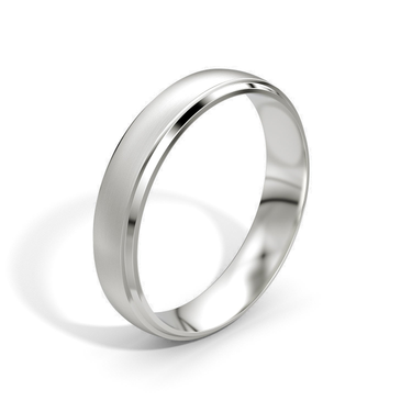 Just Brilliant Satin Wedding Band in 18K White Gold, upright view