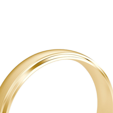 Just Brilliant Satin Wedding Band in 18K Yellow Gold, detail view