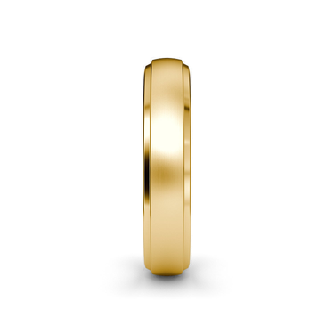 Just Brilliant Satin Wedding Band in 18K Yellow Gold, side view