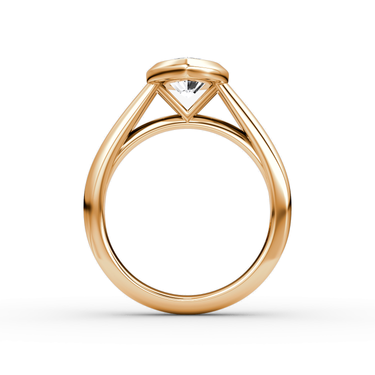 Just Brilliant Sculpture Bezel Ring, Marquise, 18K Rose Gold, profile view.