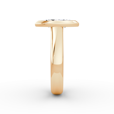 Just Brilliant Sculpture Bezel Ring, Marquise, 18K Rose Gold, side view.