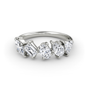 Just Brilliant Shooting Star Ring — half eternity — 18K White Gold — front view