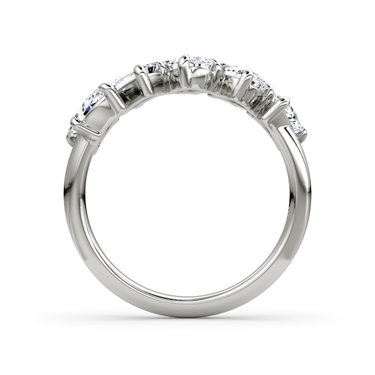 Just Brilliant Shooting Star Ring — half eternity — 18K White Gold — profile view