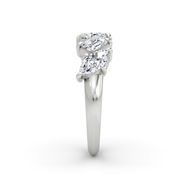 Just Brilliant Shooting Star Ring — half eternity — 18K White Gold — side view