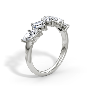 Just Brilliant Shooting Star Ring — half eternity — 18K White Gold — upright view