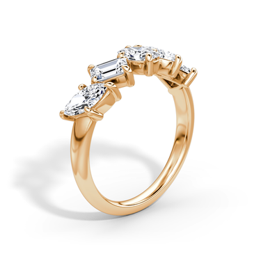 Just Brilliant Shooting Star Ring — half eternity — 18K Rose Gold — upright view