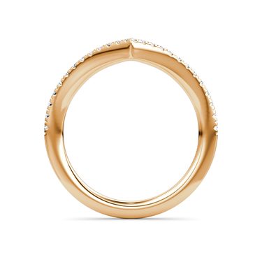 Just Brilliant Signature V Band, Pavé, petite, 18K Rose Gold, profile view.
