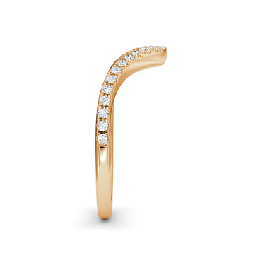 Just Brilliant Signature V Band, Pavé, petite, 18K Rose Gold, side view.