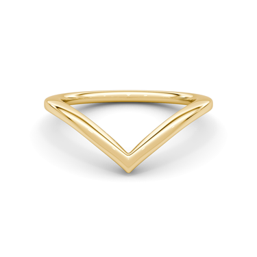 Just Brilliant Signature V Band, Plain, petite, 18K Yellow Gold, front view.