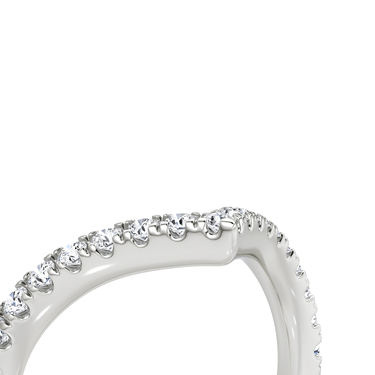 Just Brilliant Signature V Band, Pavé, original, 18K White Gold, detail view.