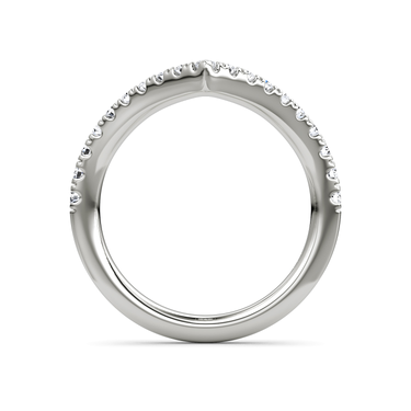 Just Brilliant Signature V Band, Pavé, original, 18K White Gold, profile view.