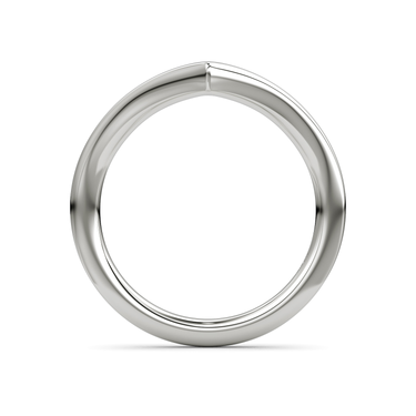 Just Brilliant Signature V Band, Plain, original, 18K White Gold, profile view.