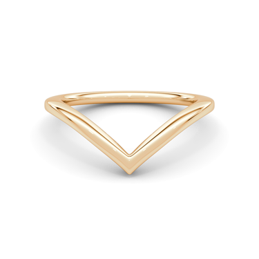 Just Brilliant Signature V Band, Plain, petite, 18K Rose Gold, front view.