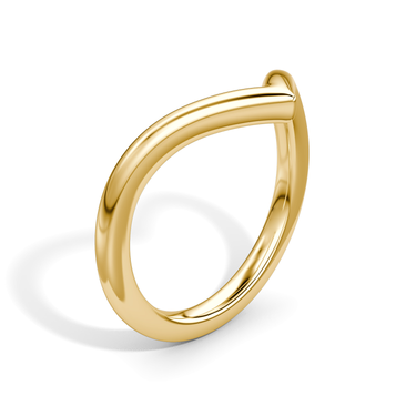 Just Brilliant Signature V Band, Plain, original, 18K Yellow Gold, upright view.