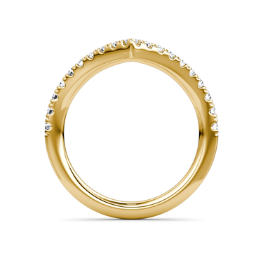 Just Brilliant Signature V Band, Pavé, original, 18K Yellow Gold, profile view.