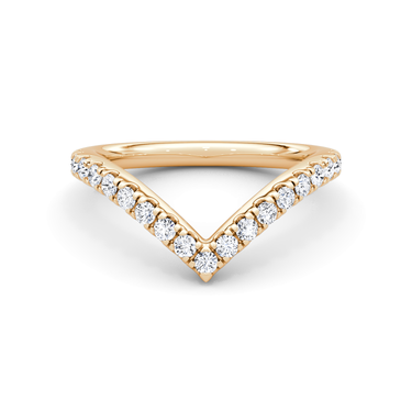 Just Brilliant Signature V Band, Pavé, original, 18K Rose Gold, front view.