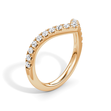 Just Brilliant Signature V Band, Pavé, original, 18K Rose Gold, upright view.