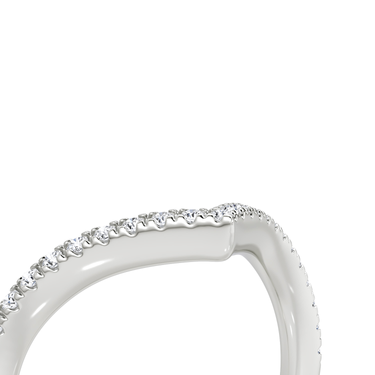Just Brilliant Signature V Band, Pavé, petite, 18K White Gold, detail view.