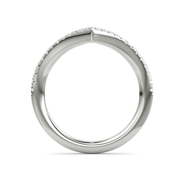 Just Brilliant Signature V Band, Pavé, petite, 18K White Gold, profile view.