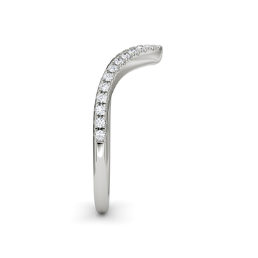 Just Brilliant Signature V Band, Pavé, petite, 18K White Gold, side view.