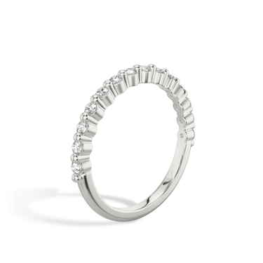 Just Brilliant single shared prong band — original — 18K White Gold — upright view