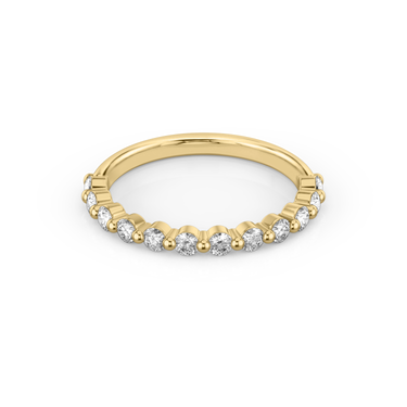 Just Brilliant single shared prong band — large — 18K Yellow Gold — front view