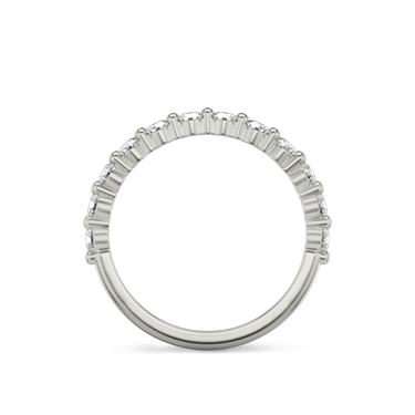 Just Brilliant single shared prong band — large — 18K White Gold — profile view