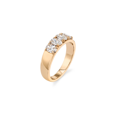 Just Brilliant Tetrad Diamond Ring in 18K Rose Gold, upright view.