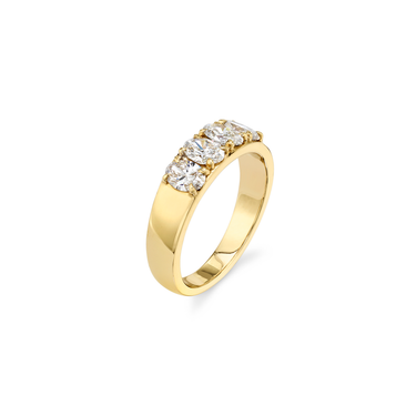 Just Brilliant Tetrad Diamond Ring in 18K Yellow Gold, upright view.