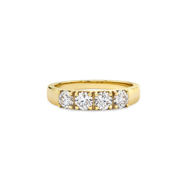 Just Brilliant Tetrad Diamond Ring in 18K Yellow Gold, front view.