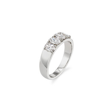 Just Brilliant Tetrad Diamond Ring in 18K White Gold, upright view.
