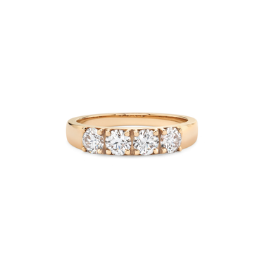 Just Brilliant Tetrad Diamond Ring in 18K Rose Gold, front view.