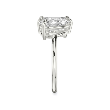 Just Brilliant Toi et Moi Diamond Ring — Plain / Emerald + Pear — 18K White Gold — side view