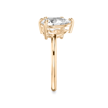 Just Brilliant Toi et Moi Diamond Ring — Plain / Round Brilliant + Pear — 18K Rose Gold — side view