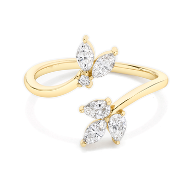 Just Brilliant Trellis Ring, 18K Yellow Gold, front view.
