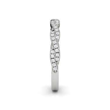 Just Brilliant twisted band — double pave twisted — 18K White Gold — side view