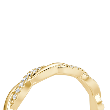 Just Brilliant twisted band — pave twisted — 18K Yellow Gold — detail view