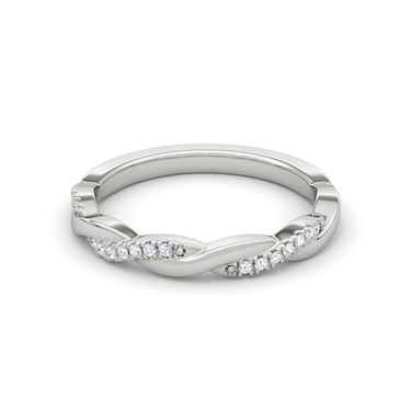 Just Brilliant twisted band — pave twisted — 18K White Gold — front view