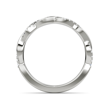 Just Brilliant twisted band — pave twisted — 18K White Gold — profile view