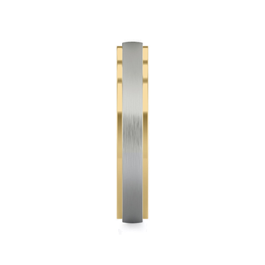 Just Brilliant 4mm Two-Tone Wedding Band in 18K White Gold and Yellow Gold, side view