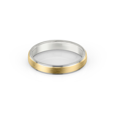 Just Brilliant 4mm Two-Tone Wedding Band in 18K Yellow Gold and White Gold, front view