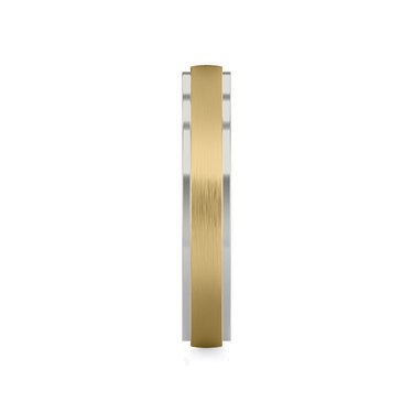 Just Brilliant 4mm Two-Tone Wedding Band in 18K Yellow Gold and White Gold, side view