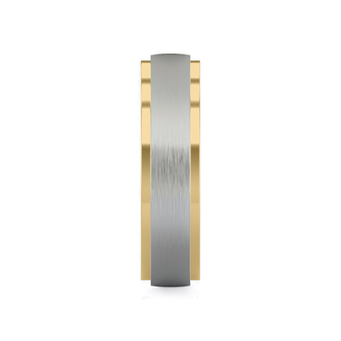 Just Brilliant 6mm Two-Tone Wedding Band in 18K White Gold and Yellow Gold, side view