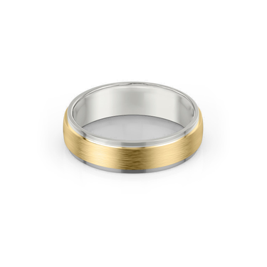 Just Brilliant 6mm Two-Tone Wedding Band in 18K Yellow Gold and White Gold, front view