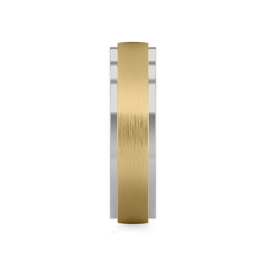 Just Brilliant 6mm Two-Tone Wedding Band in 18K Yellow Gold and White Gold, side view